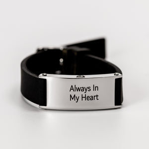 Contemporary Black and Silver Urn Bracelet with Optional Personalised Engraving No