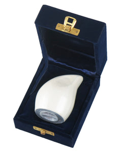 Miniature White Enamel Teardrop Aluminium Keepsake Urn