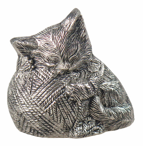 Silver Sleeping Cat Urn for Pet Ashes | Best Prices | Love to Treasure