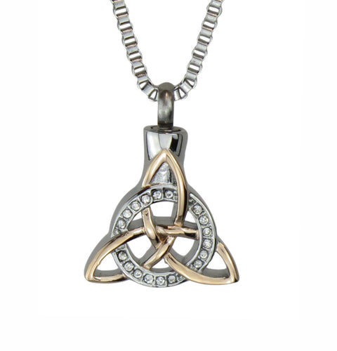 Celtic Trinity Knot Rose Gold Cremation Urn Pendant