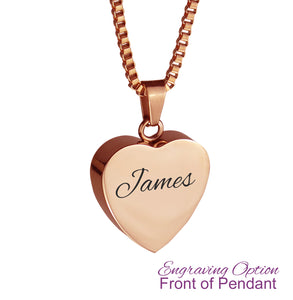 Personalised Rose Gold Heart Cremation Urn Pendant | Love to Treasure