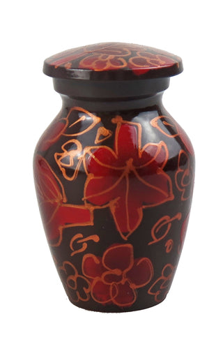 Miniature Red and Gold Autumn Leaves Keepsake Urn
