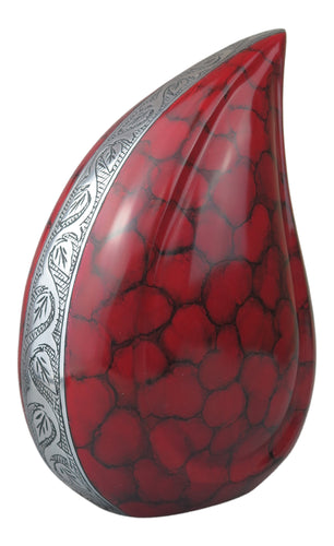 Large Red Teardrop Urn for Adult or Pet Dog Ashes | Love to Treasure