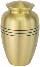 Large Gold and Black Band Adult Brass Urn with Optional Personalisation