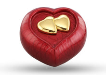 Large Red and Gold Enamel Heart of Heaven Contemporary Adult Urn