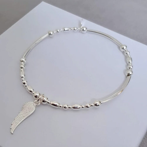 Sterling Silver Angel Wing Stacking Bracelet