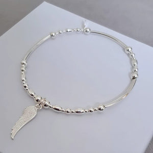 Sterling Silver Angel Wing Stacking Bracelet