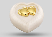 Large Pearl and Gold Enamel Heart of Heaven Contemporary Adult Urn