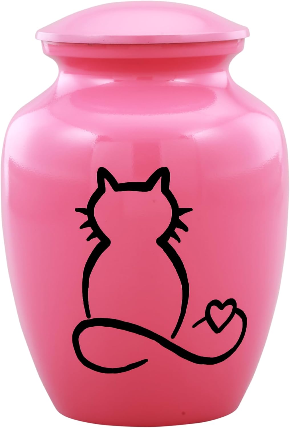 Pink Cat Urn with Optional Personalisation