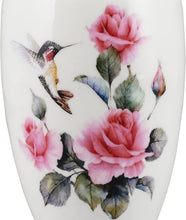 Large White Adult Urn with Humming Bird and Optional Personalised Engraving