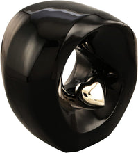 Large Black and Silver Enamel Heart Contemporary Adult Urn