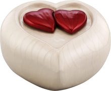 Large Pearl and Red Enamel Heart of Heaven Contemporary Adult Urn