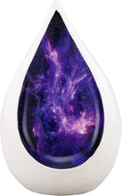 Large White Galaxy Teardrop Cremation Urn