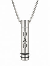 Cylinder with black band Cremation Urn Pendant - Optional Personalisation