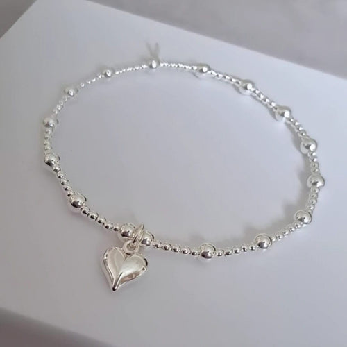 Sterling Silver Heart Stacking Bracelet