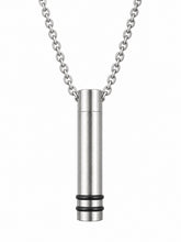 Cylinder with black band Cremation Urn Pendant - Optional Personalisation