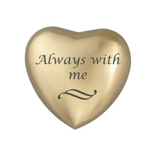 Always with me Heart Brass Keepsake Urn in Gold or Silver