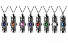 Filigree Crystal Cylinder Cremation Urn Pendant