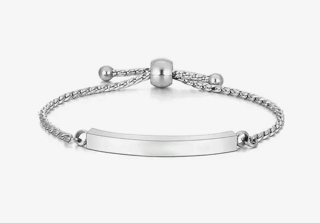 Unisex Silver or Black Bar Adjustable Urn Bracelet - Memorial Ash Keepsake Jewellery - With Optional Personalised Engraved