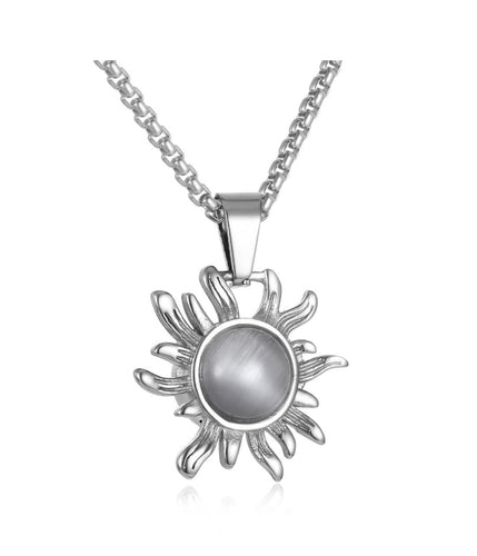 Grey Sun Cremation Urn Pendant