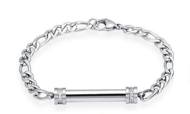 Cylinder Link Chain Urn Bracelet with Option Personalised Engraving