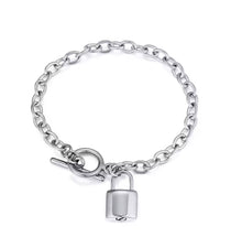 Gold or Silver Padlock Link Chain Urn Bracelet with Option Personalised Engraving