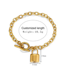 Gold or Silver Padlock Link Chain Urn Bracelet with Option Personalised Engraving