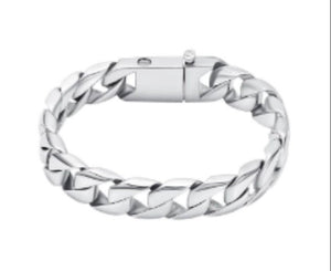 Stainless Steel Men's Motorcycle Chain Urn Bracelet with Optional Personalised Engraving
