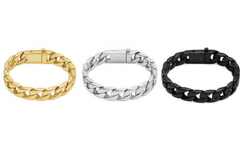 Stainless Steel Men's Motorcycle Chain Urn Bracelet with Optional Personalised Engraving