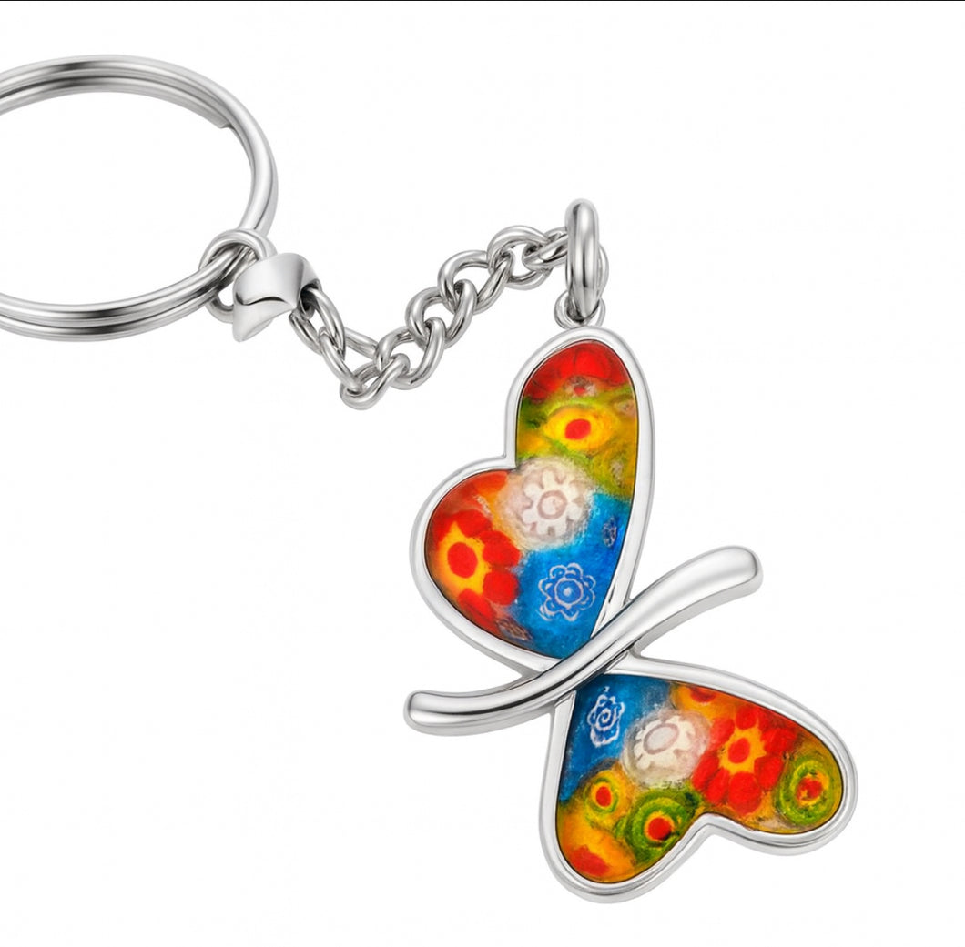 Murano Butterfly Cremation Urn Keychain