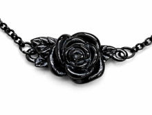 Black Rose Cremation Urn Bracelet - Memorial Ash Keepsake Jewelry