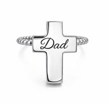 Silver Cross Cremation Urn Ring with Optional Personalisation
