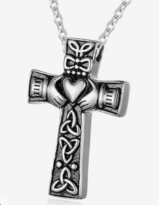 Celtic Heart Cross - Cremation Urn Pendant with Optional Personalisation