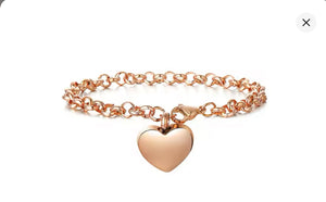 Heart Link Chain Urn Bracelet with Option Personalised Engraving