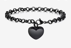 Heart Link Chain Urn Bracelet with Option Personalised Engraving