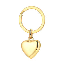 Gold or Silver Heart Keyring Cremation Urn with Optional Personalisation