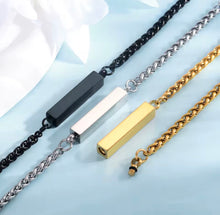 Bar Link Chain Urn Bracelet with Option Personalised Engraving