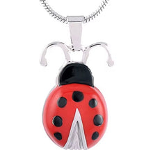 Silver and Red Ladybird Cremation Urn Pendant