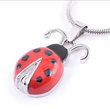Silver and Red Ladybird Cremation Urn Pendant