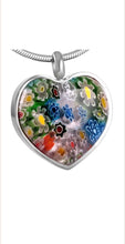 Heart Murano Glass Cremation Urn Pendant - Optional Personalisation