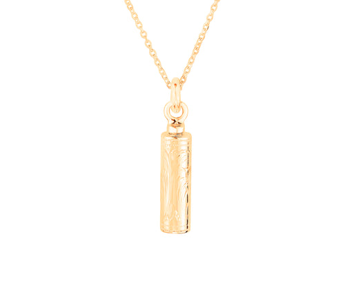 9ct Gold Small Vintage Cylinder Cremation Urn Pendant