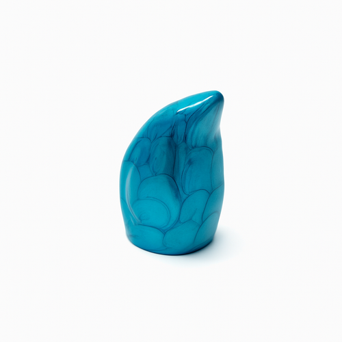 Miniature Aqua Enamel Teardrop Aluminium Keepsake Urn