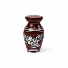 Miniature Red and Silver Bird Keepsake Urn