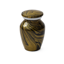 Miniature Gold and Black Marble Effect Keepsake Urn