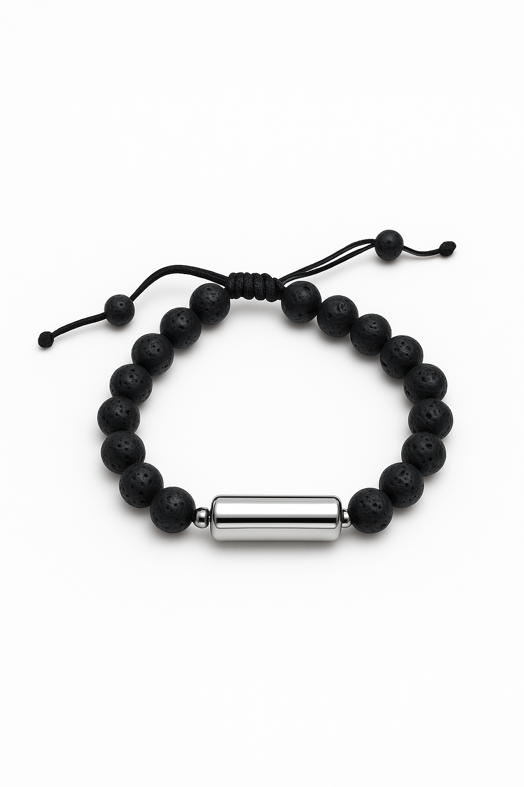 Adjustable Casual Lava Stone Urn Bracelet - Memorial Ash Keepsake Jewellery - With Optional Personalised Engraved