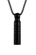 Plain Black Cylinder Urn Pendant Necklace Black Cremation Urn Pendant