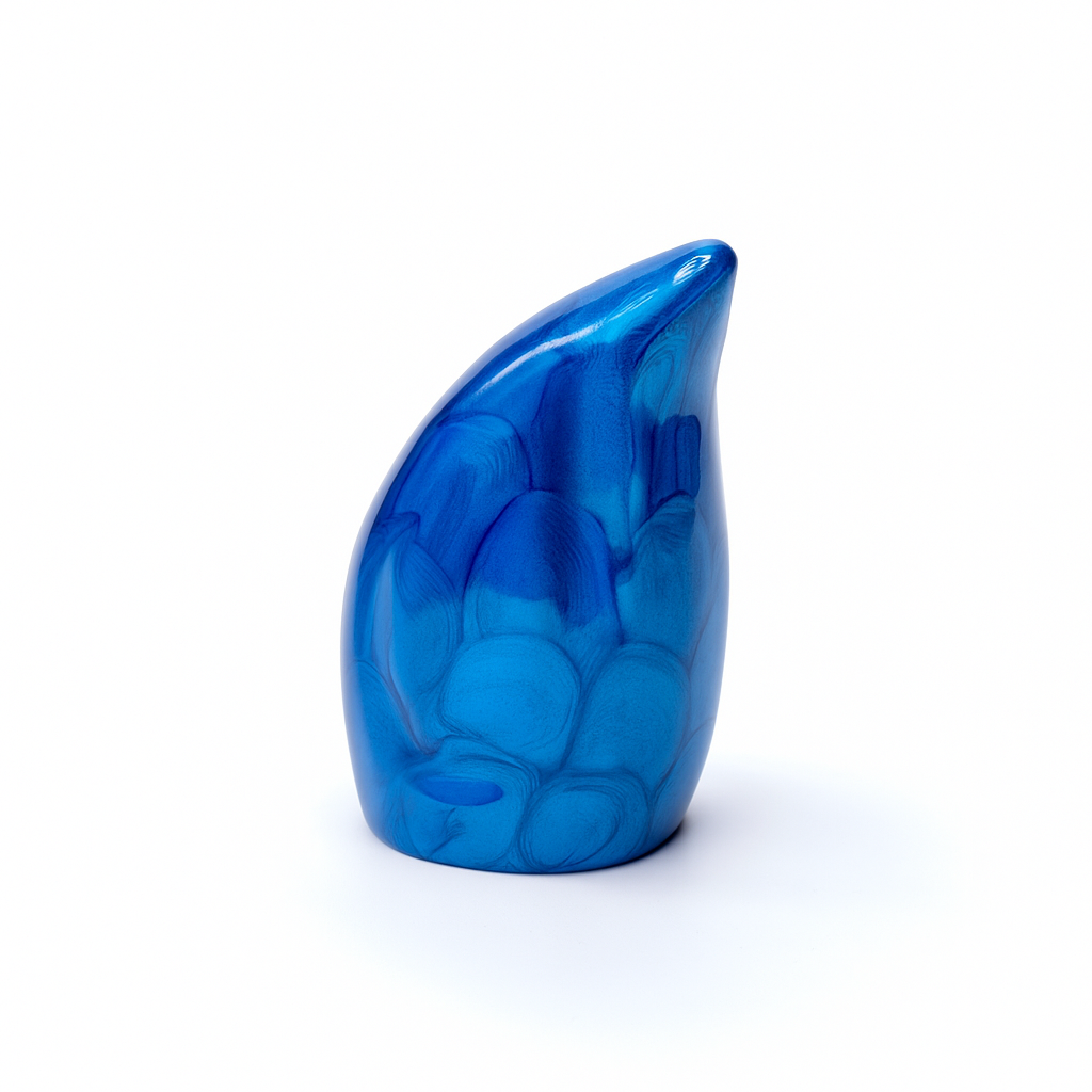 Miniature Blue Enamel Teardrop Aluminium Keepsake Urn