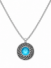 Blue Celtic Circle Cremation Urn Pendant