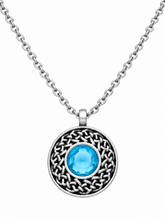 Blue Celtic Circle Cremation Urn Pendant