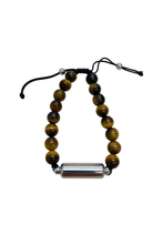 Adjustable Casual Lava Stone Urn Bracelet - Memorial Ash Keepsake Jewellery - With Optional Personalised Engraved